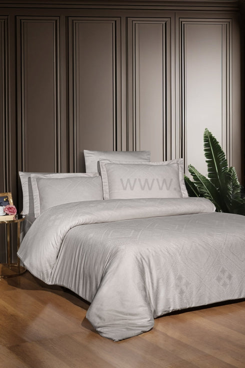 Exclusive žakardinio satino "Jacquard Collection" patalynės komplektas "Etnic Beige", šviesios smėlinės spalvos
